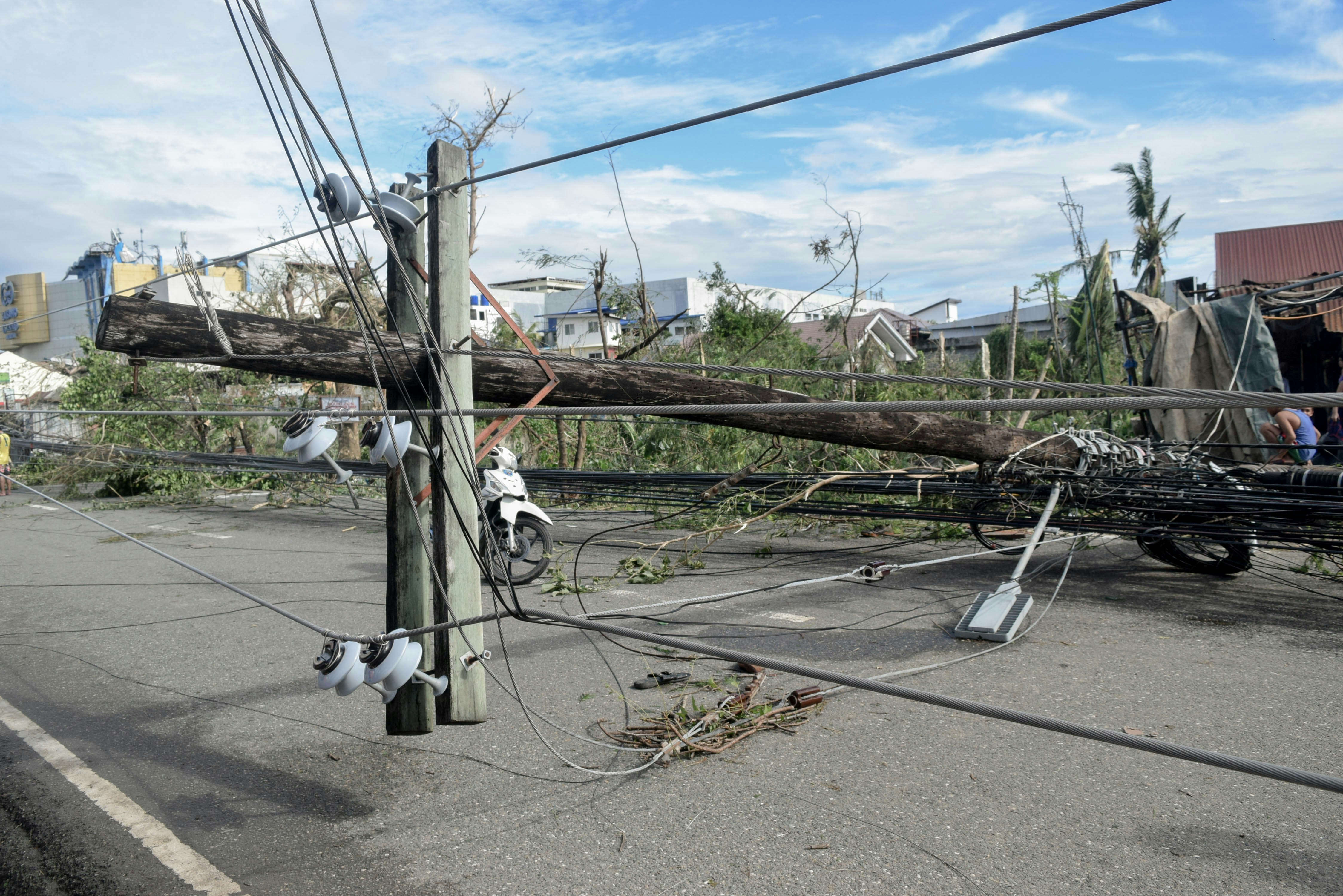 Storm damage power infrastructure restoration